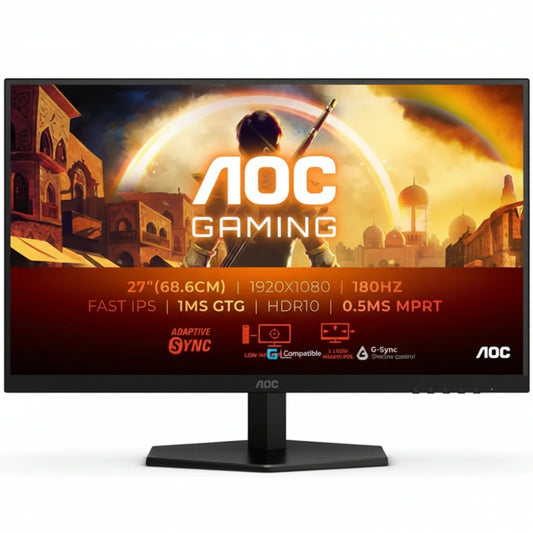 AOC gaming monitor with game scene on screen