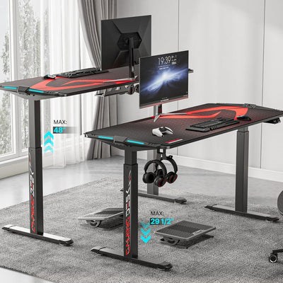 AY Ergonomic Electric Height Adjustable RGB Gaming Sit-Stand Desk
