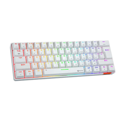 MeeTion MK005BT Dual Mode Wired/Bluetooth 60% Gaming Mechanical Keyboard - White