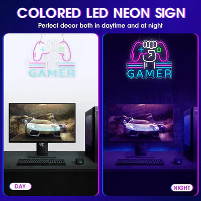LED Light Neon Sign For Wall Decor 39×32 cm - Gamer
