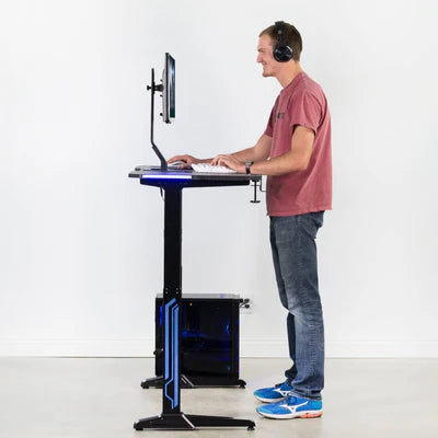 AY Ergonomic Electric Height Adjustable RGB Gaming Sit-Stand Desk