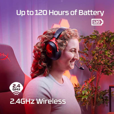 HyperX Cloud III Wireless – Gaming Headset for PC, PS5, PS4, up to 120-hour Battery, 2.4GHz Wireless, DTS Spatial Audio HYPERX