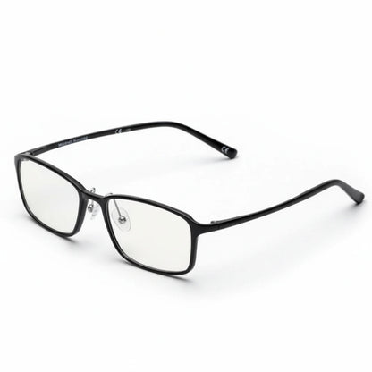 Black eyeglasses on a white background