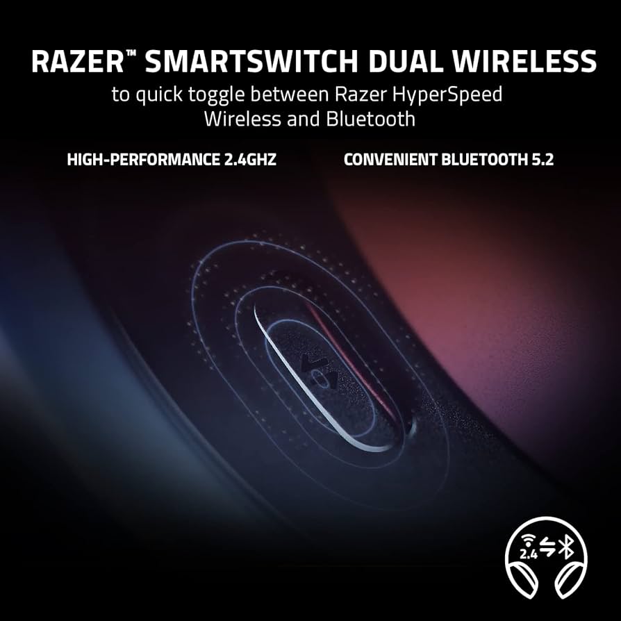 Razer Barracuda 2.4GHz Wireless + Bluetooth  Gaming Headset For Mobile, PC, PlayStation, Switch 2, Android, iOS