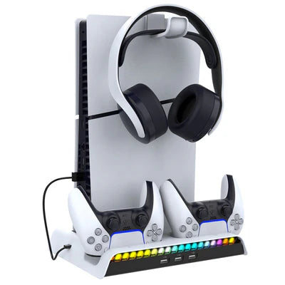 Ipega RGB Vertical Stand with Cooling Fan and Controller Charger For PS5 Slim & PS5 Pro - PG-P5S006 IPEGA