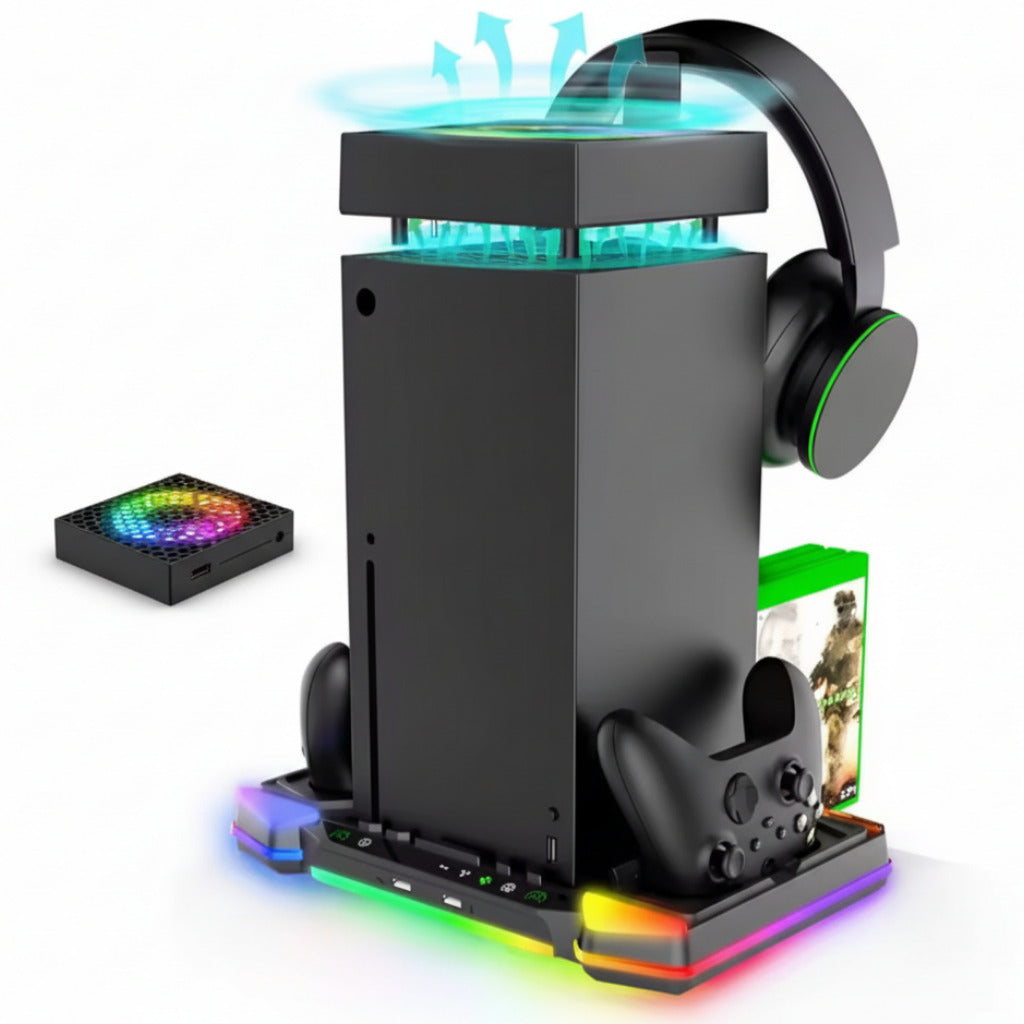 Ipega Xbox Series X Multi-function RGB Stand with Charging Dock, RGB Cooling Fan; Game Storage & Headphone Stand - PG-XBX023S IPEGA