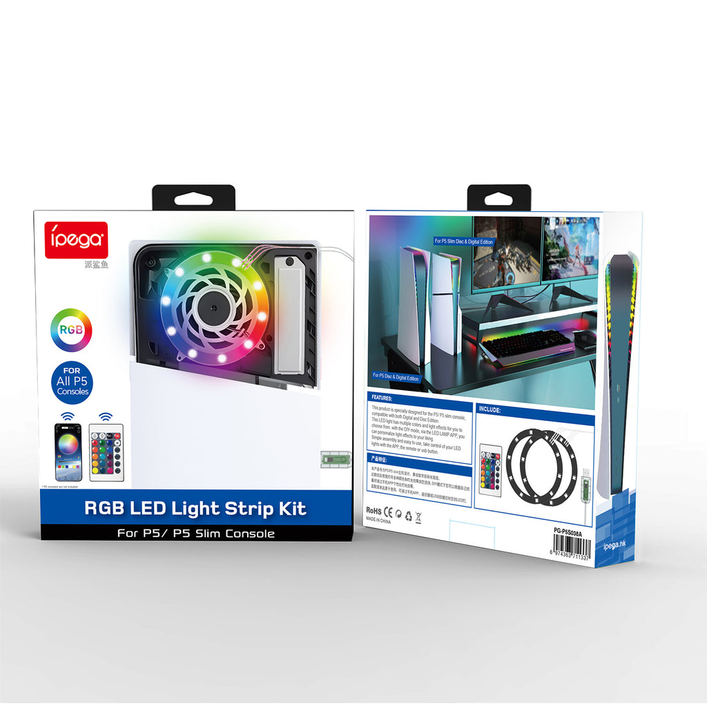 Ipega RGB Colorful App & Remote Control Atmosphere Lights For PS5 & PS5 Slim - PG-P5S038A IPEGA