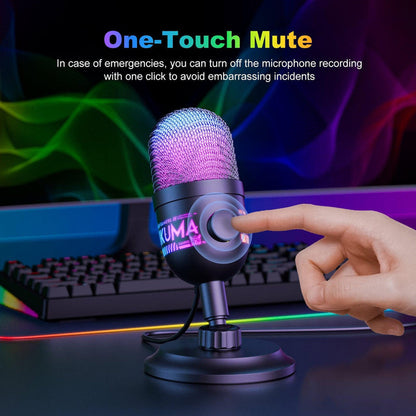 Onikuma M930 RGB USB Condenser Gaming Microphone