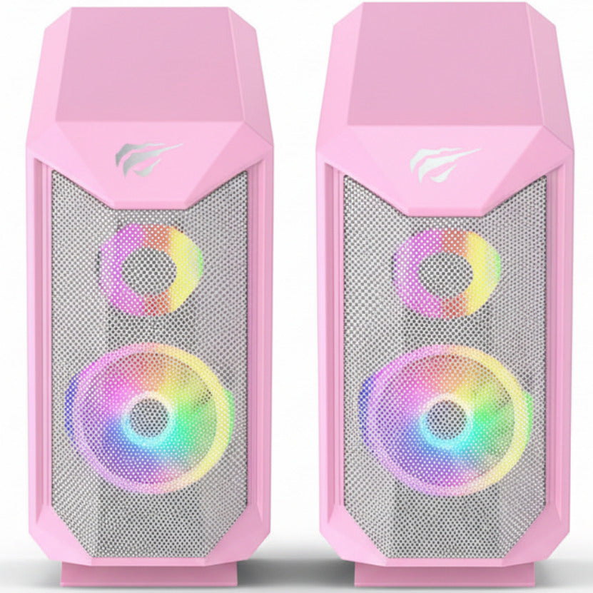 Havit SK202 2.0 RGB Gaming Speakers - Pink