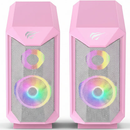 Havit SK202 2.0 RGB Gaming Speakers - Pink