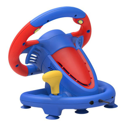 PXN V3 Pro 180 Degree Steering Wheel with Pedals, Vibration Feedback fot for PC, PS3, PS4, Xbox One & Series XS, Nintedno Switch - Red/Blue PXN