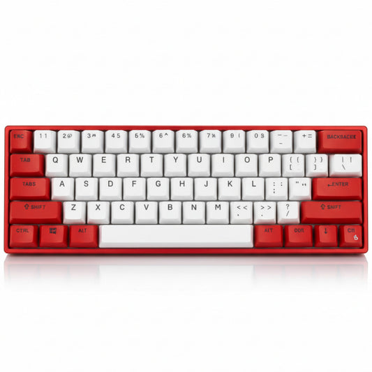 Royal Kludge RK custom color PBT doubleshot 61keys keycaps key keycap for 60% mechanical keyboards - Red/White