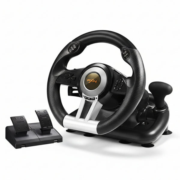 PXN V3 Pro 180 Degree Steering Wheel with Pedals, Vibration Feedback f ...