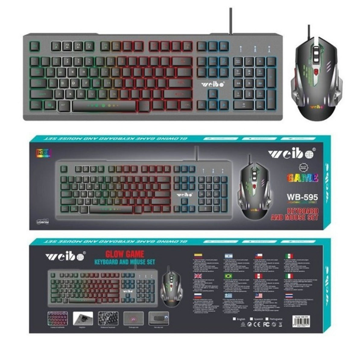 Weibo WB595 Gaming Keyboard & Mouse Set