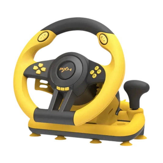 PXN V3 Pro 180 Degree Steering Wheel with Pedals, Vibration Feedback fot for PC, PS3, PS4, Xbox One & Series XS, Nintedno Switch - Yellow PXN
