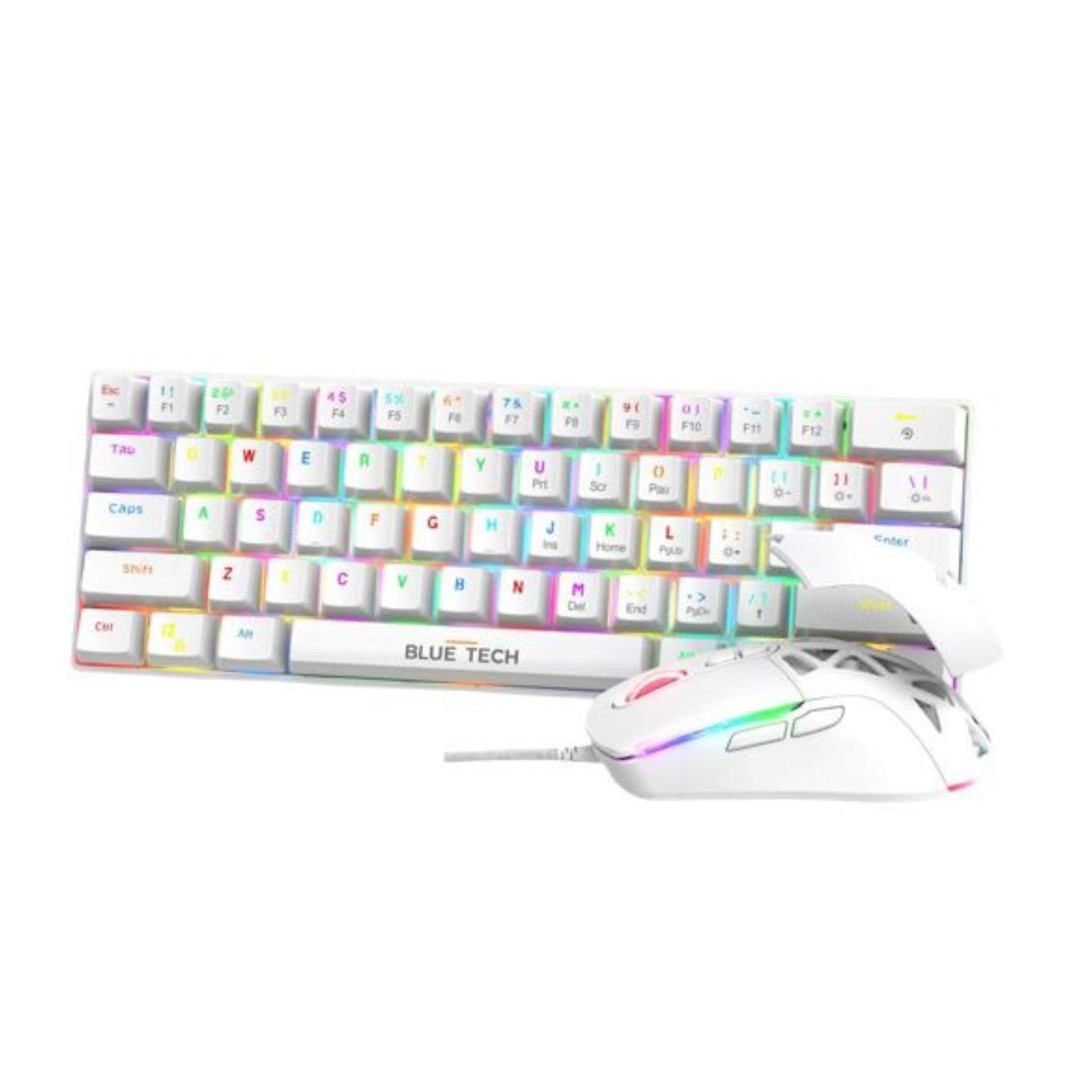 Bluetech 2 in 1 Combo 60% RGB Mechanical Gaming Keyboard & Mouse - White