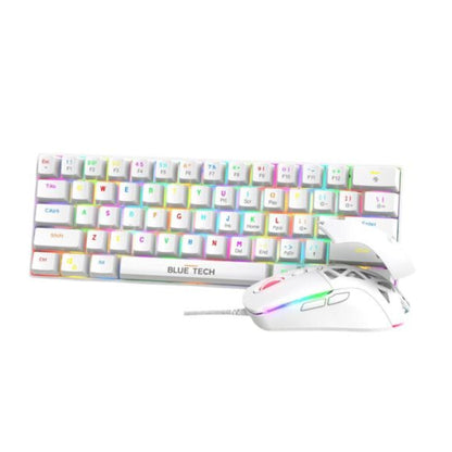 Bluetech 2 in 1 Combo 60% RGB Mechanical Gaming Keyboard & Mouse - White