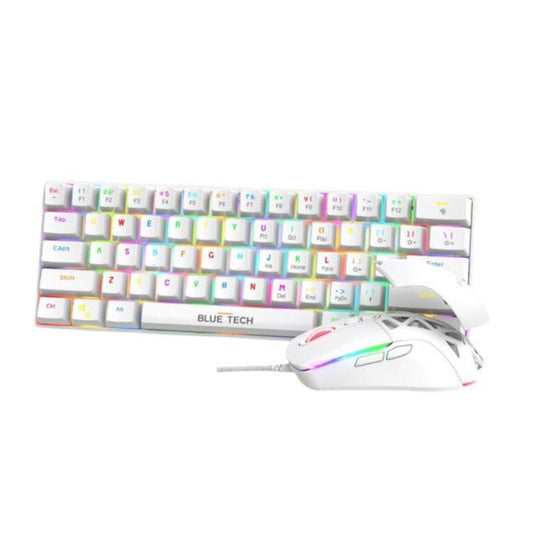 Bluetech 2 in 1 Combo 60% RGB Mechanical Gaming Keyboard & Mouse - White