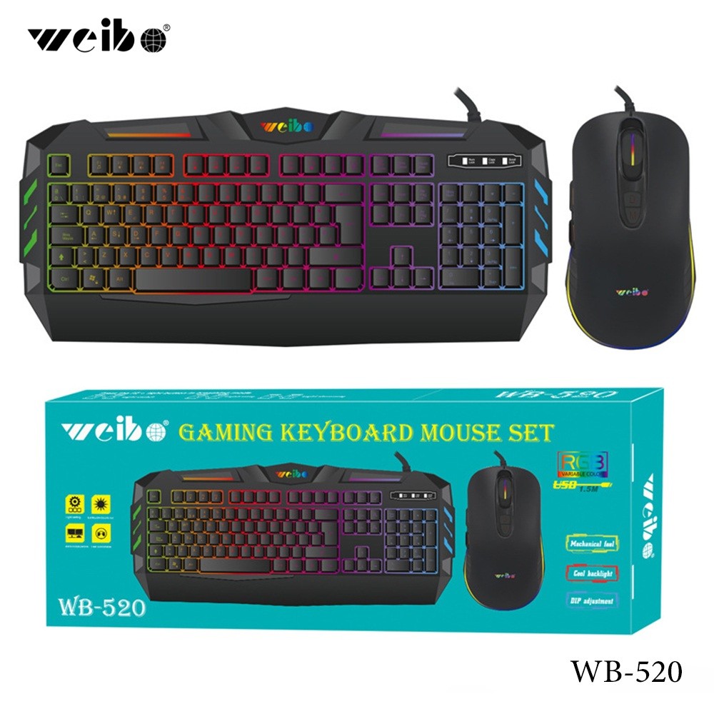 Weibo WB520 RGB Gaming Keyboard & Mouse Set