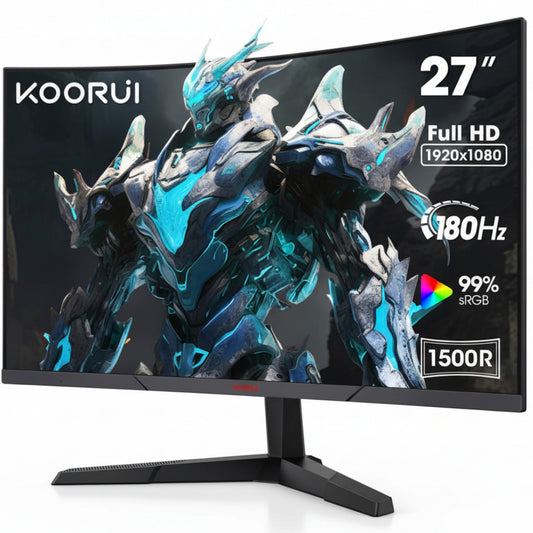 KOORUI 27E6CA 27 Inch FHD 180Hz 1500R VA HDR10 Curved Gaming Monitor