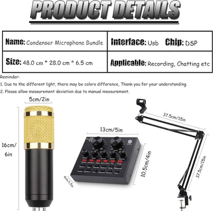 Tiktok live BM800 Microphone Kit with V8 Sound Card Mobile Live Streaming