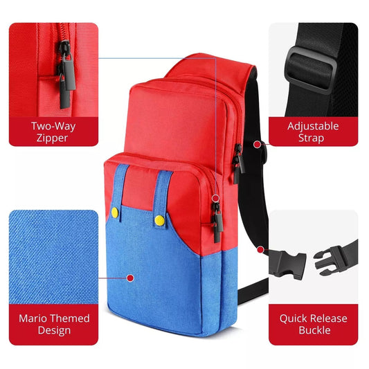 Shoulder Pouch Bag for Nintendo Switch - Mario Red/Blue IPLAY