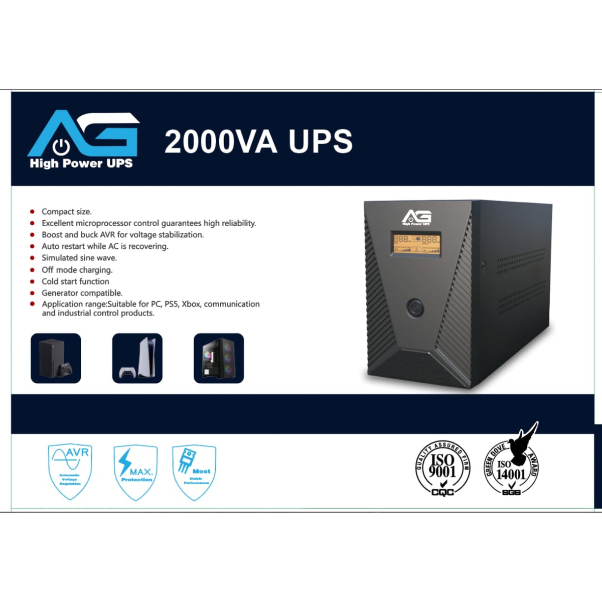 AG High Power UPS 2000va AG POWER