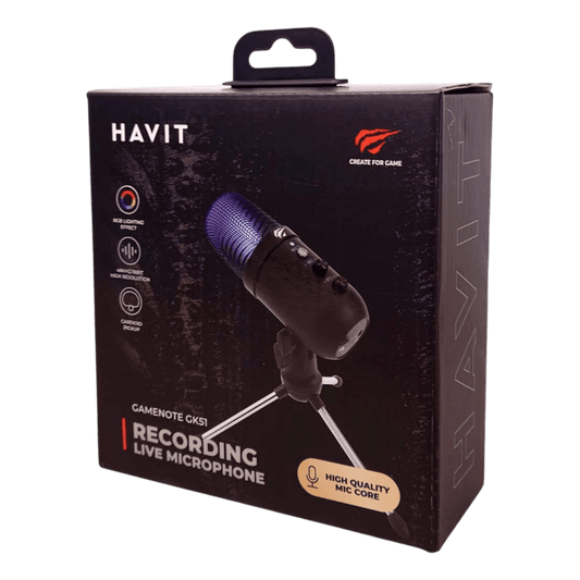 HAVIT GK51 Recording Live Microphone with RGB Lighting