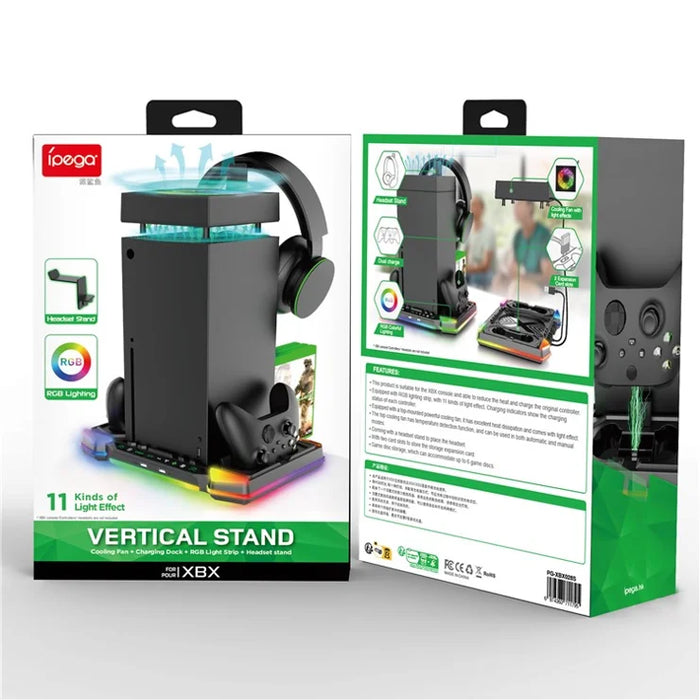 Ipega Xbox Series X Multi-function RGB Stand with Charging Dock, RGB Cooling Fan; Game Storage & Headphone Stand - PG-XBX023S IPEGA