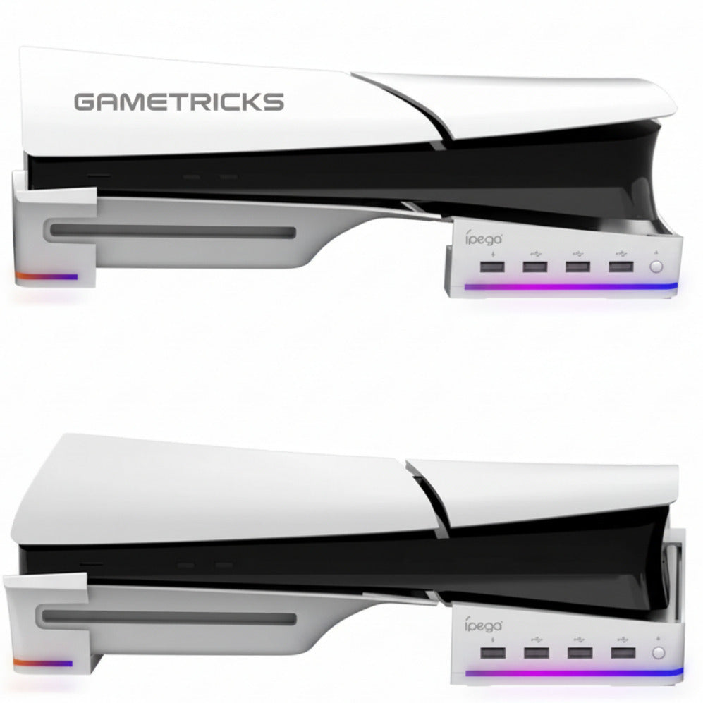 IPEGA RGB Horizontal Stand with 4 USB Ports for PS5 Slim & PS5 Pro - PG-P5S021 IPEGA