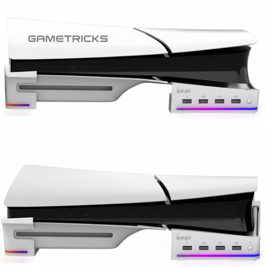 IPEGA RGB Horizontal Stand with 4 USB Ports for PS5 Slim & PS5 Pro - PG-P5S021 IPEGA