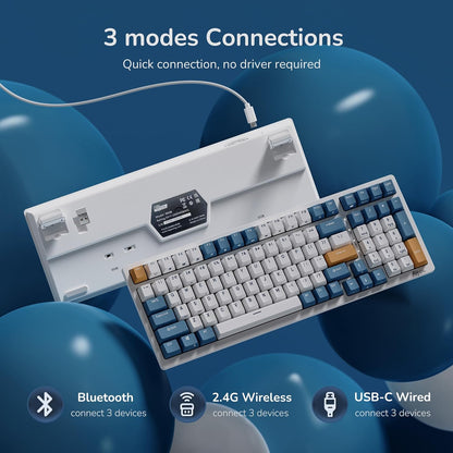 Royal Kludge RK98 RGB Tri - Mode Mechanical Keyboard - gametricks