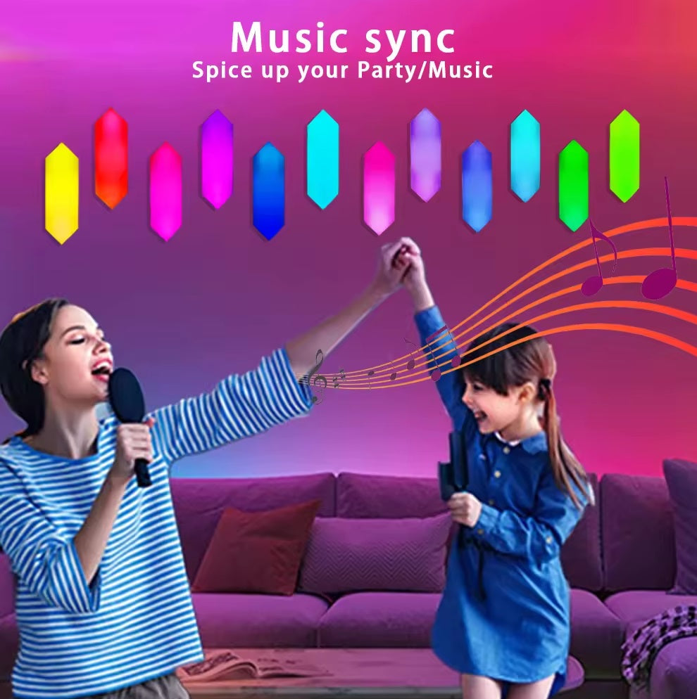 Smart 3D LED RGB Wall Lights, Smart RGBIC Hexagon Shape Lights TUYA