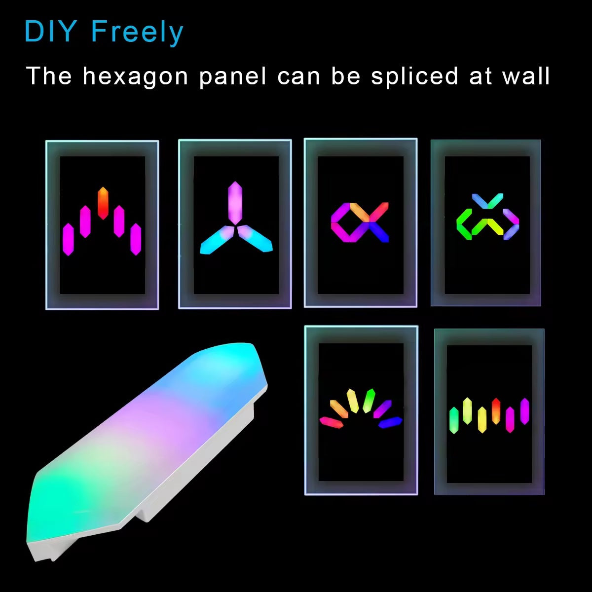 Smart 3D LED RGB Wall Lights, Smart RGBIC Hexagon Shape Lights TUYA