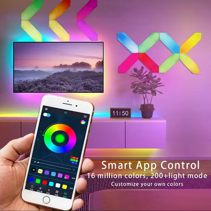 Smart 3D LED RGB Wall Lights, Smart RGBIC Hexagon Shape Lights TUYA