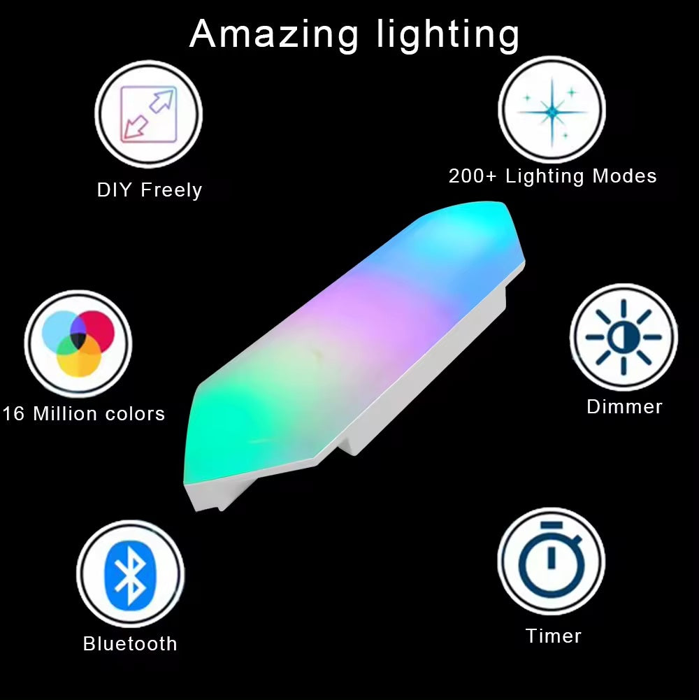 Smart 3D LED RGB Wall Lights, Smart RGBIC Hexagon Shape Lights TUYA