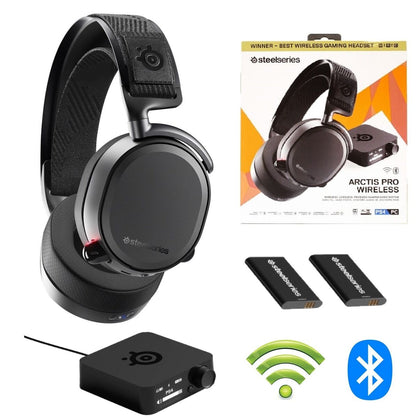 SteelSeries Arctis Pro Wireless Gaming Headset - High Fidelity 2.4 GHz Wireless - Mixable Bluetooth