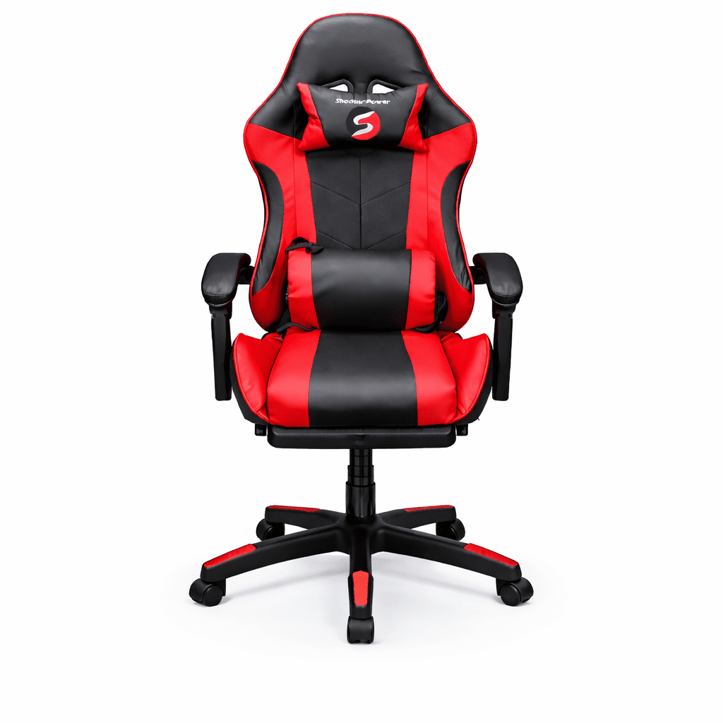Shadow power gaming chair with massage and foot rest - adjustable height - gametricks