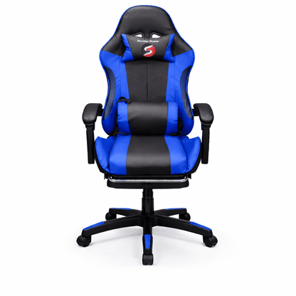 Shadow power gaming chair with massage and foot rest - adjustable height - gametricks