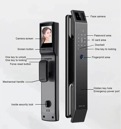 Smart Digital Door Lock D - 210 with 3D Face Recognition & Fingerprint Access - gametricks