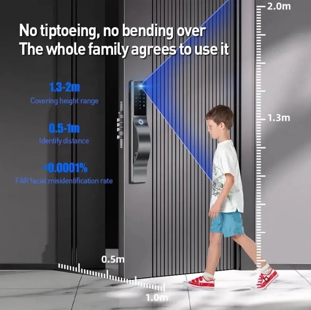 Smart Digital Door Lock D - 210 with 3D Face Recognition & Fingerprint Access - gametricks