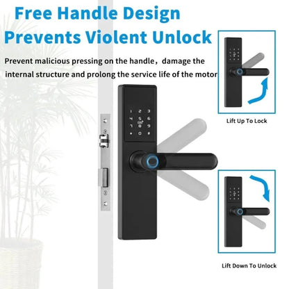 Smart Door Lock D-65 Biometric Fingerprint with Keyless Entry - gametricks