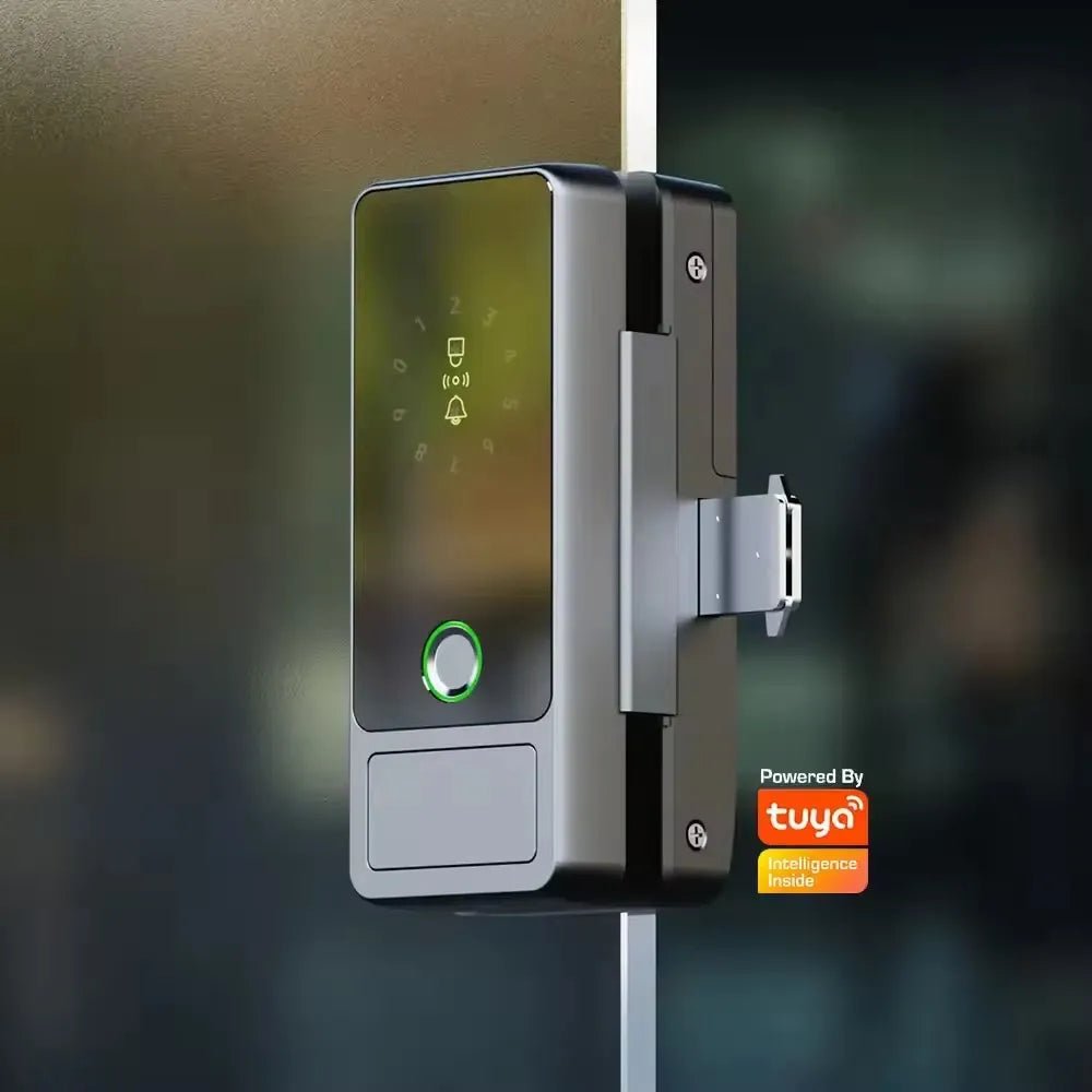 Smart Fingerprint Entrance Door Lock D-46 for Modern Frameless Glass Doors - gametricks