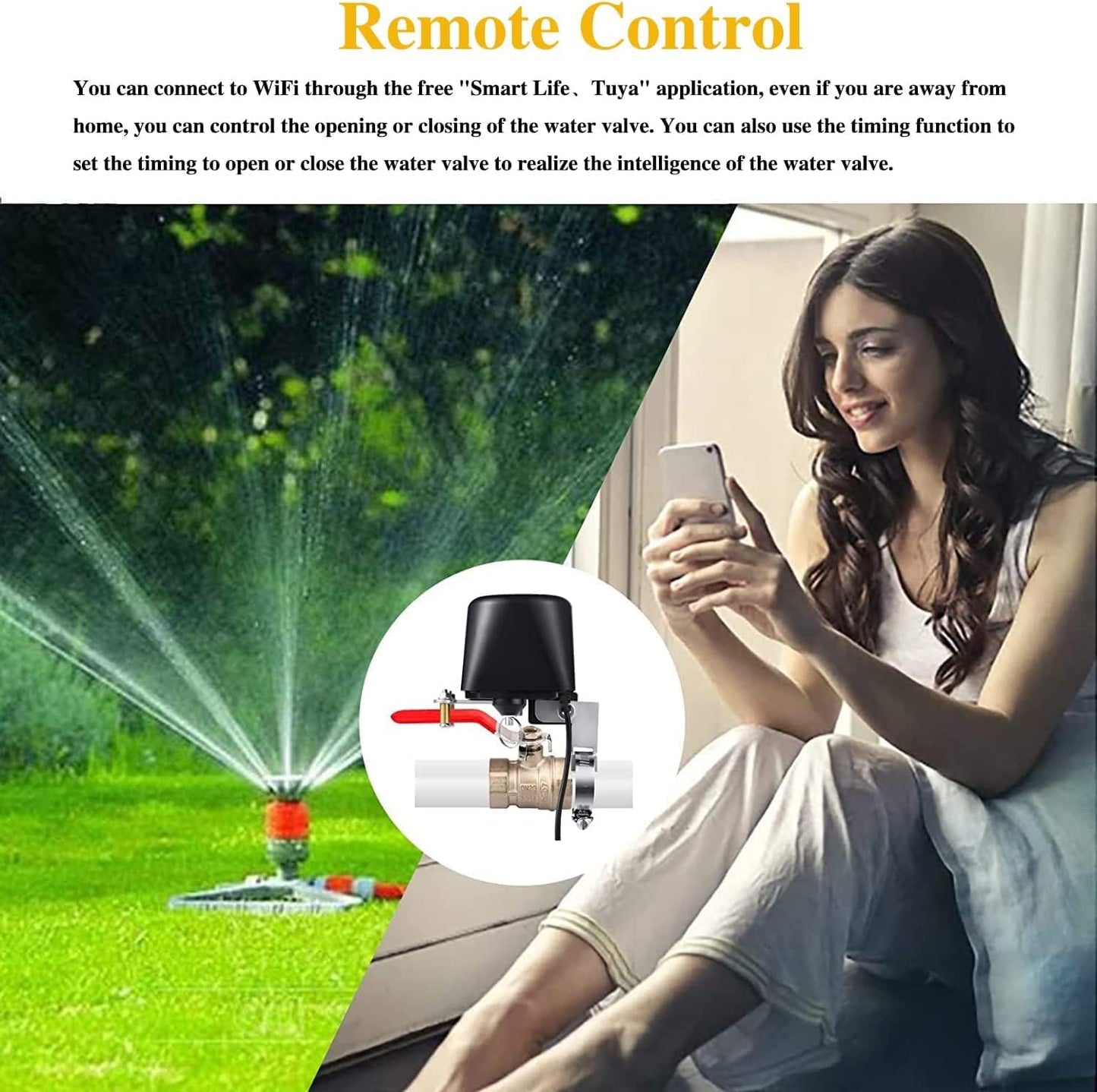 Smart Water Valve, WiFi Water Valve, Upgraded Version of Intelligent Water Valve Closing, Automatic Ball Valve Watering Timer - gametricks