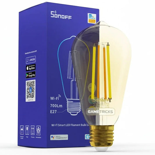 SONOFF B02-F ST64 Smart WiFi Vintage Filament LED Bulb – App & Voice Control - gametricks