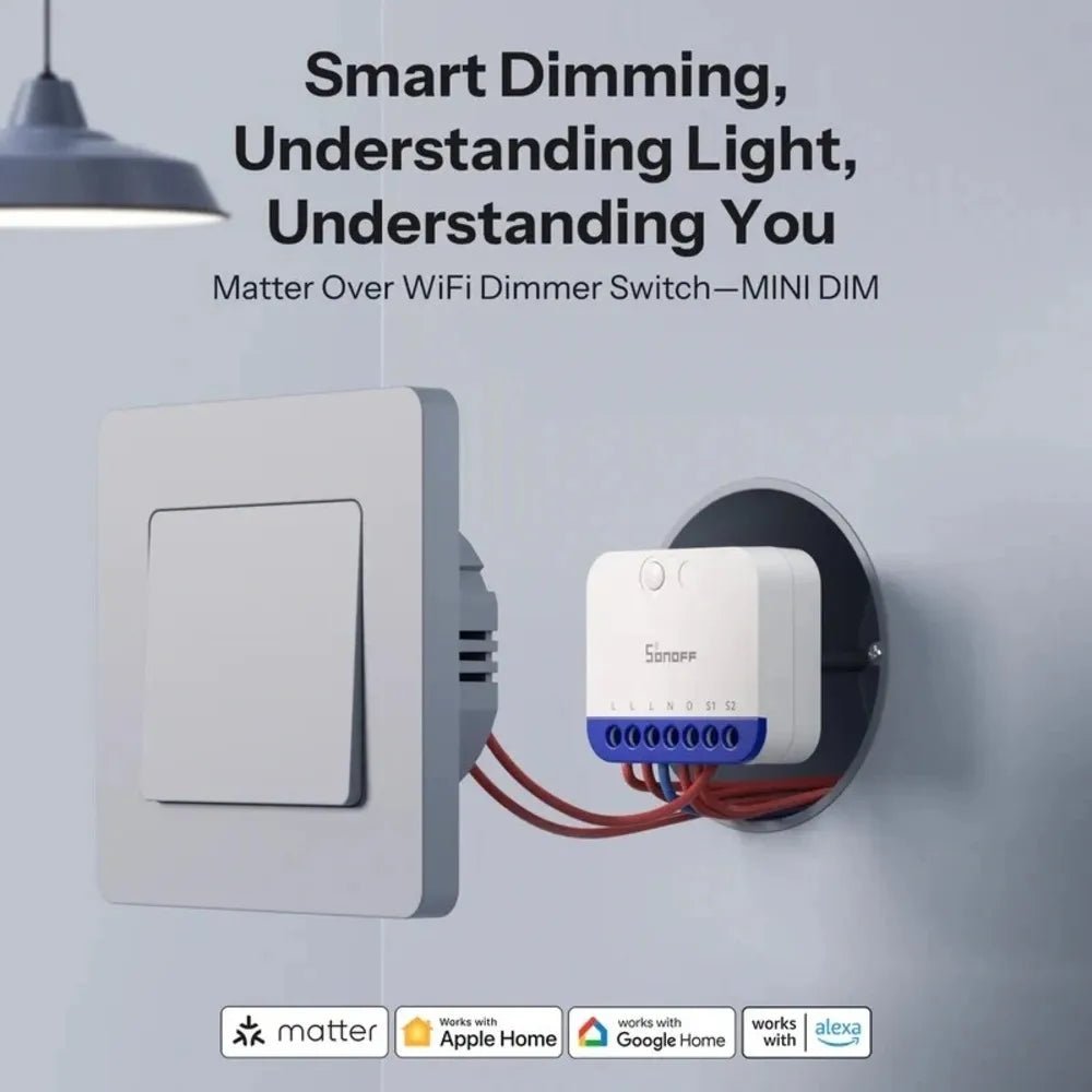 SONOFF MINI - DIM Matter Over WiFi Smart Dimmer Switch | Compact Light Dimming Module - gametricks