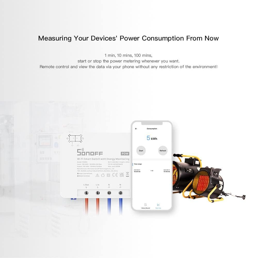 SONOFF POWR3 25A Smart Power Switch – Heavy Duty WiFi Energy Monitoring Relay - gametricks