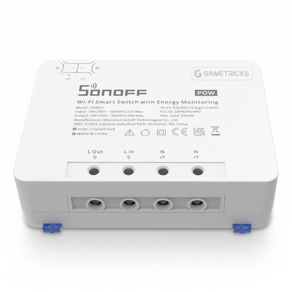 SONOFF POWR3 25A Smart Power Switch – Heavy Duty WiFi Energy Monitoring Relay - gametricks