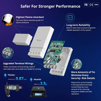 SONOFF POWR316 Origin 16A WiFi Smart Power Meter Switch Universal DIY Module for Smart Home - gametricks