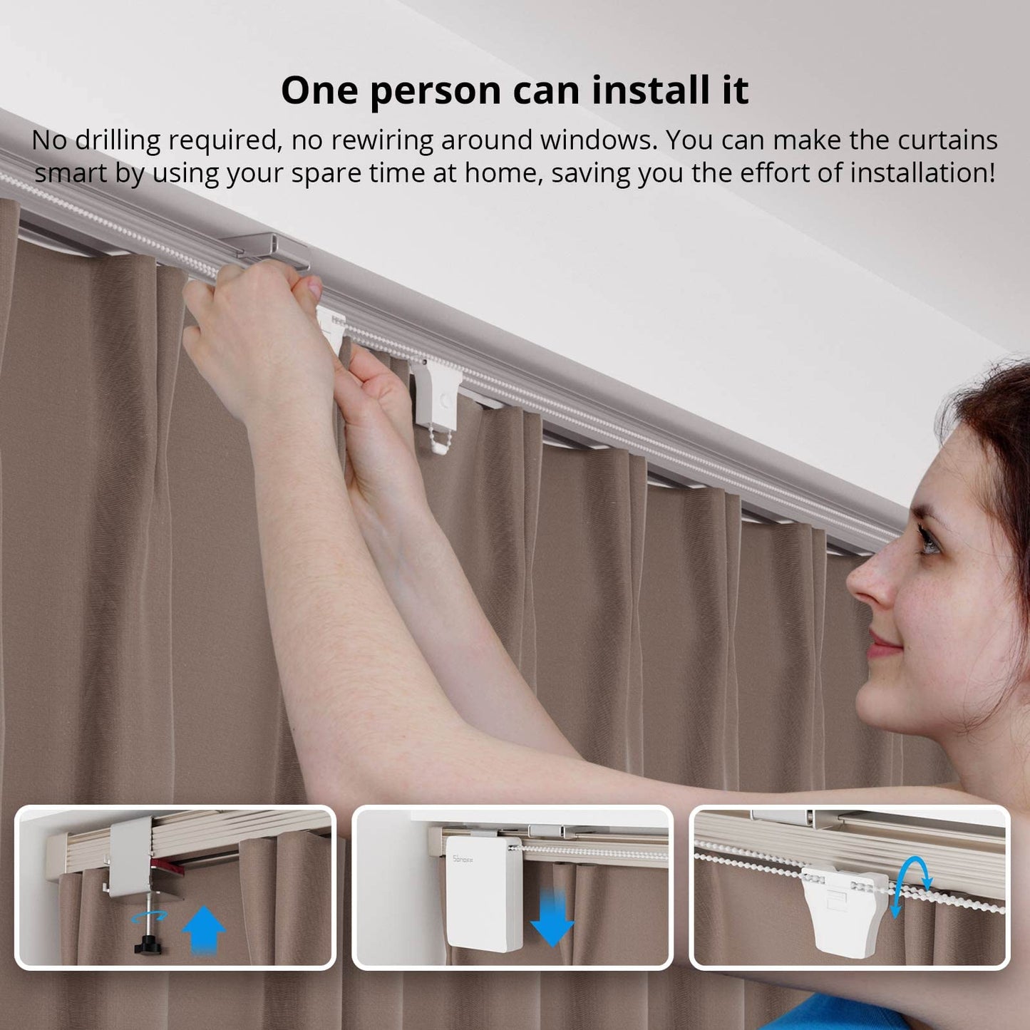 SONOFF ZBCURTAIN Zigbee Smart Curtain Motor | Electric Curtain & Blind Automation - gametricks